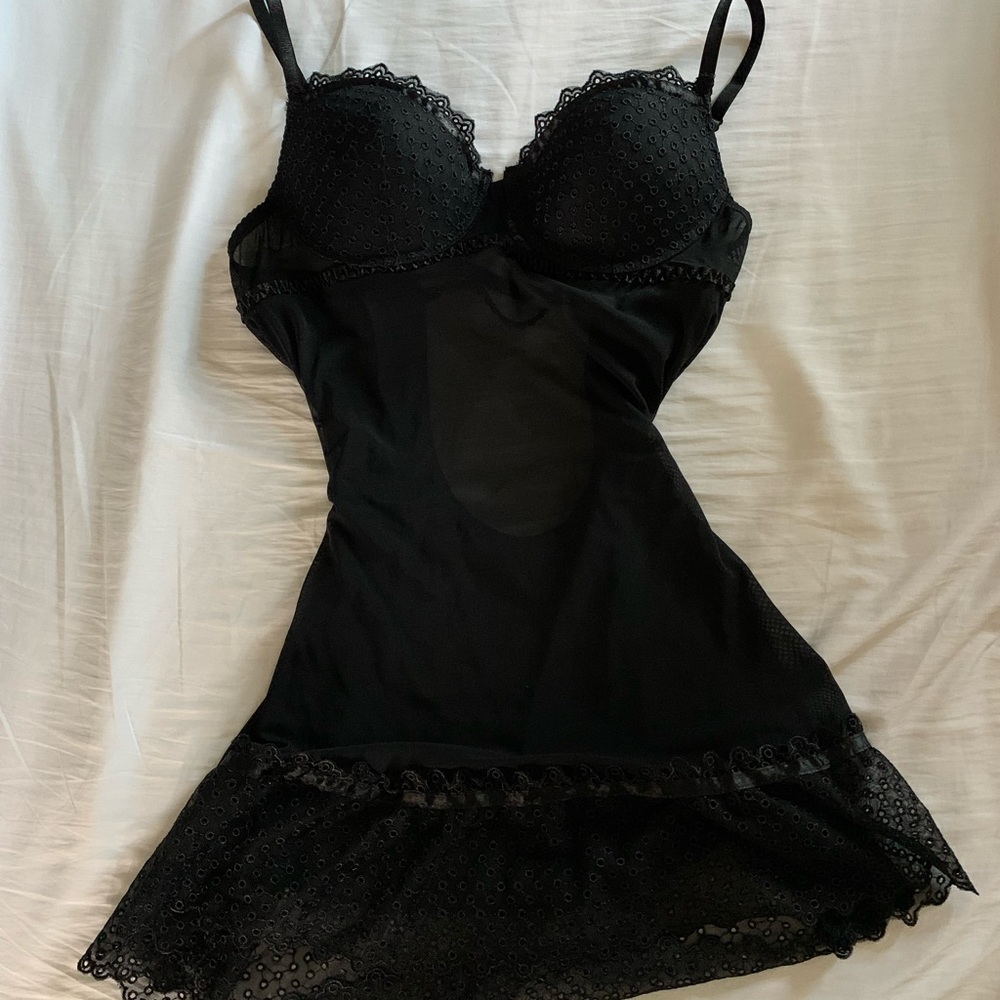 Vintage Gothic Black Lace Babydoll Dress